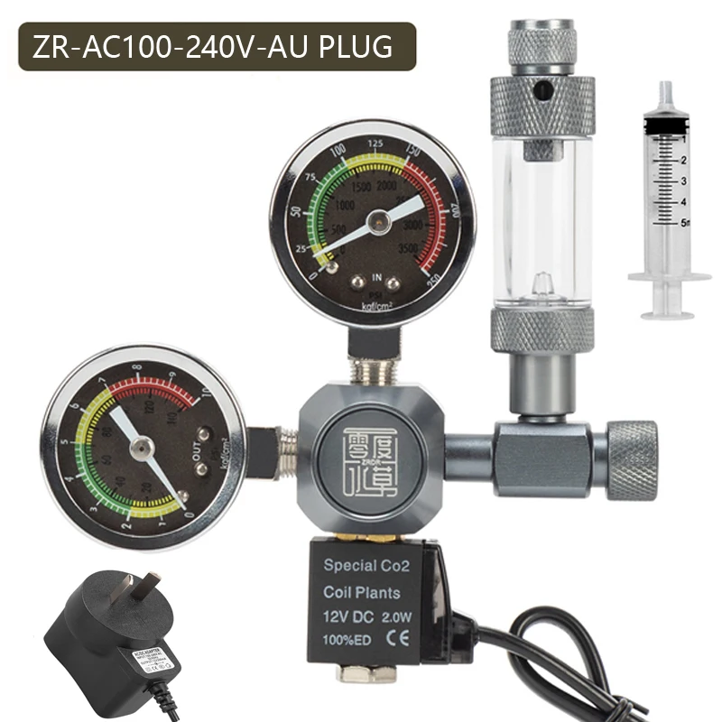 ZRDR aquarium CO2-regelaar solenoïdeklep belletjesteller wordt gebruikt voor CO2-gasflessen visbakken CO2-drukregelklep