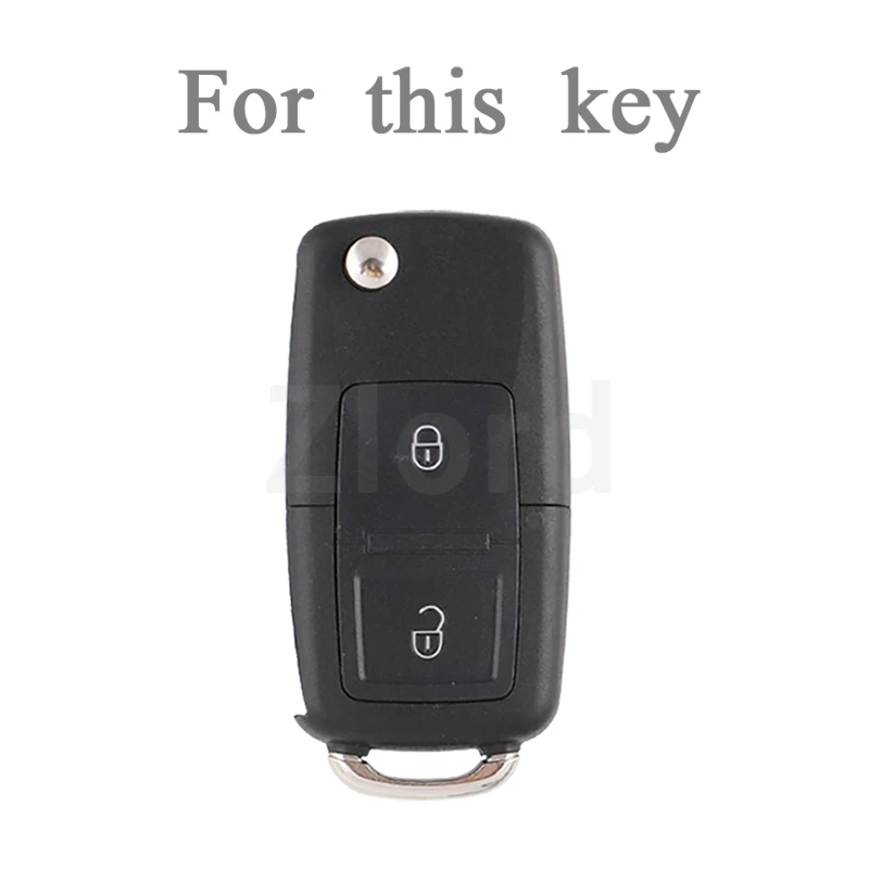 For Vw MK4 Seat Altea Alhambra Ibiza Polo Golf 4 5 6 Transporter Amarok 2 Buttons TPU Remote Flip Car Key Cover Case