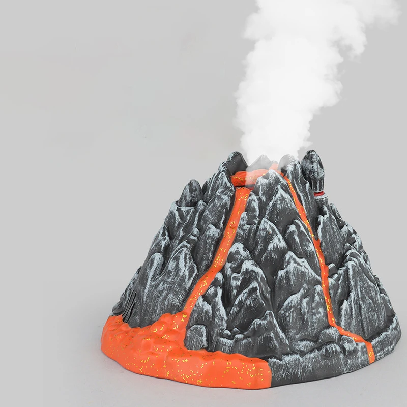 Modelo de volcán de simulación divertido, juguete de escena de erupción de volcán con aerosol iluminado con sonidos de dinosaurio, regalos de cumpleaños y vacaciones para niños