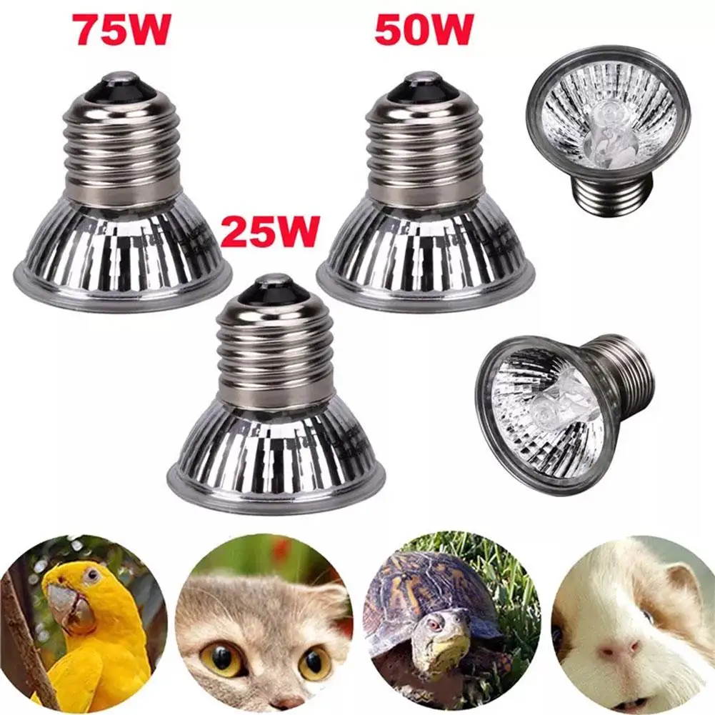 25/50/75w Uva Uvb Reptile Heating Light Bulb Snake Pet Spectrum Basking Light Light Full Heating 1pcs Uv Bulbs K9k3