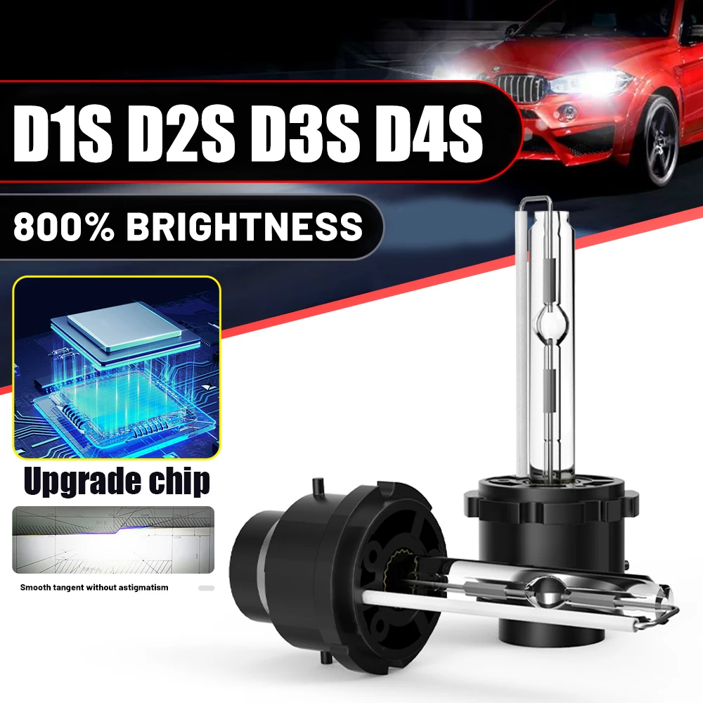 2pcs D1S D2S D3S D4S HID Xenon Headlight Bulb Bi-xenon 6000K White Projector Lens Replacement Lamp With Metal Holder 6000K 8000K