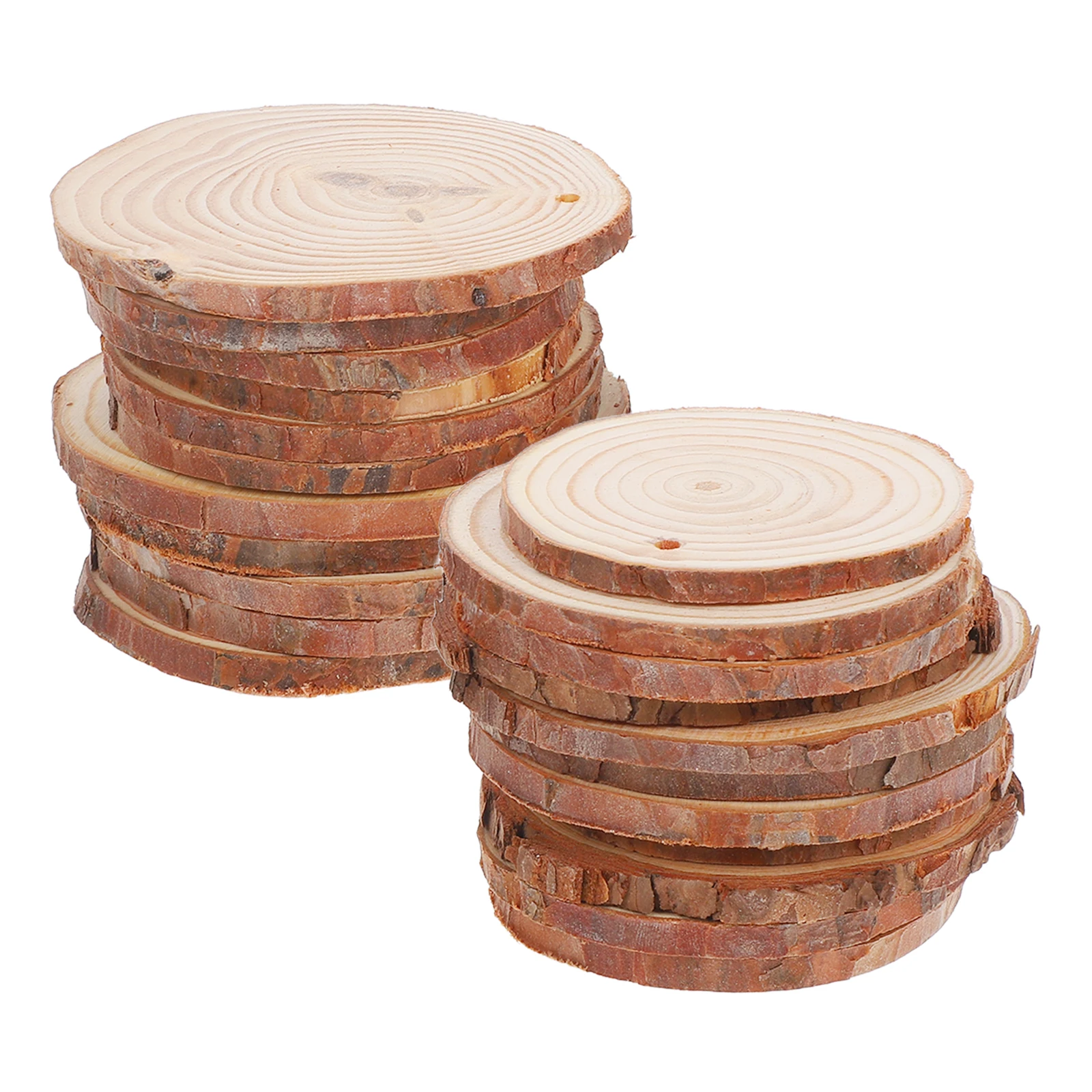 

20pcs Christmas Decoration Wood Chips Natural Wooden Ornaments for Crafting Painting Materials Kindergarten DIY Tags