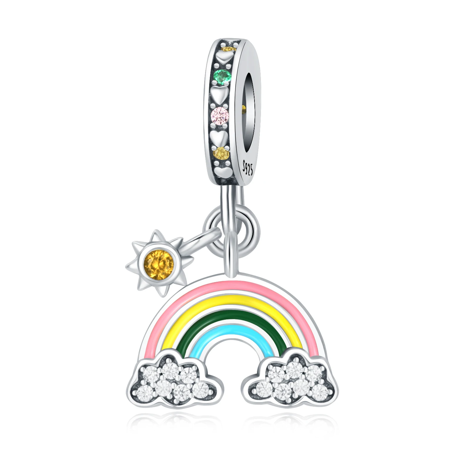 

Beads 925 Sterling Silver Charms Original Sun Rainbow Cloud Pendant Beads Fit Bracelet Jewelry Diy Women Fine Gift Accessory
