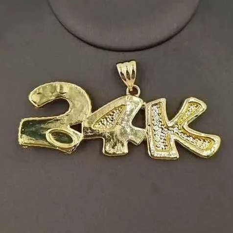 Gorgeous Unique 24K Number Letter Combo Huge Light Weight Jewelry Set Special Statement Collar Huge Pedants  Jewellery For Party