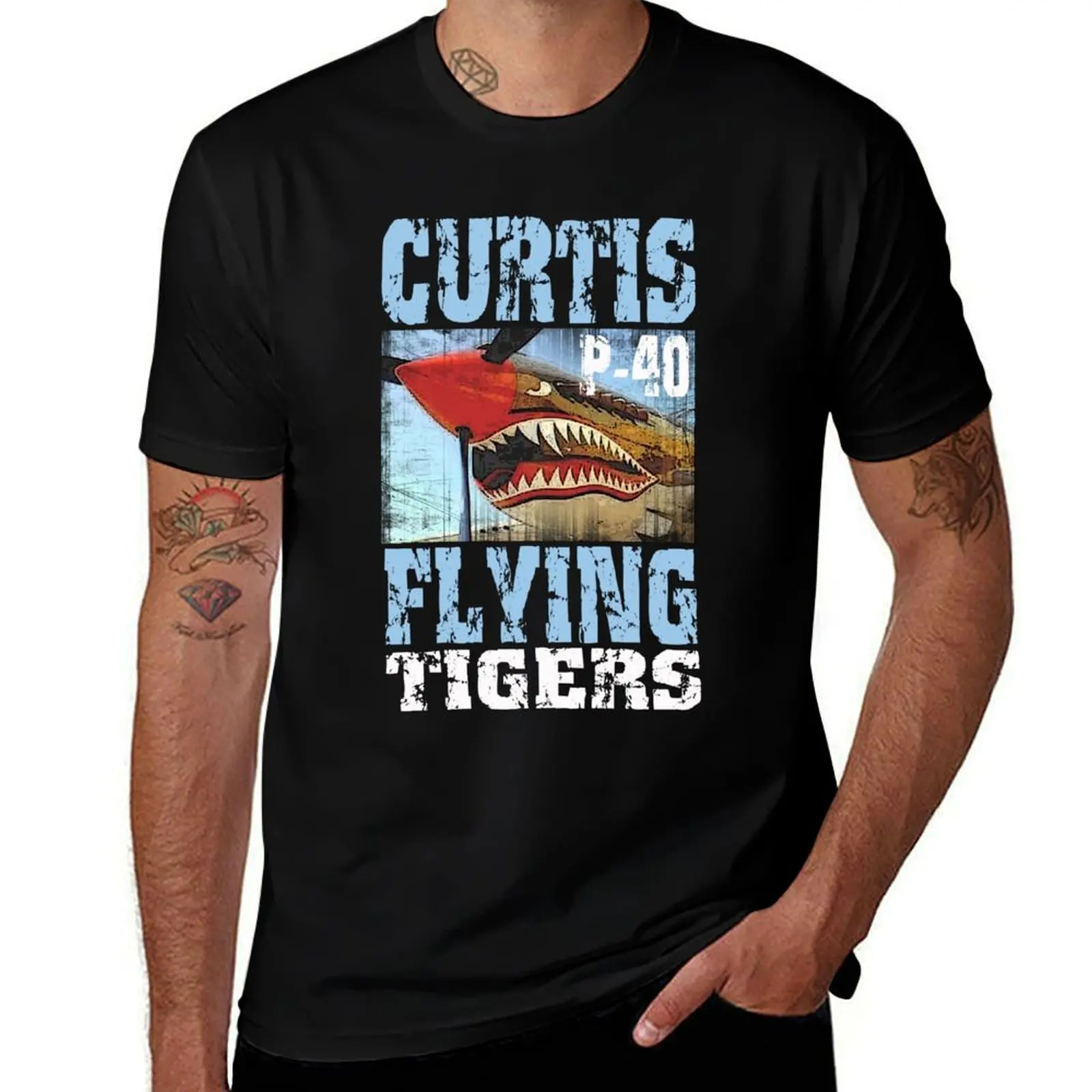 

flying tigers T-Shirt t shirts for man graphic cars black cotton t-shirt plain for man package