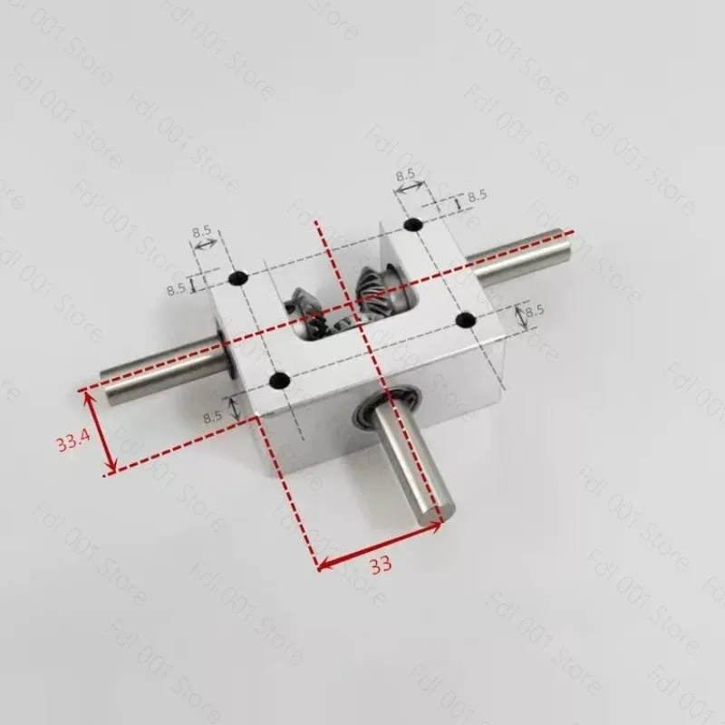 Differential Gearbox Small Corner 90 Degree 1:1 Spiral Bevel Gear Shaft 6 Axis 8 Axis 10 Double Output Shaft Reverse