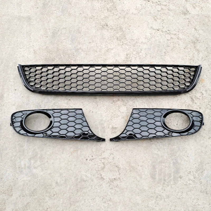 Front Bumper Lower Center Mesh Grille & Fog Light Cover For VW Golf 6 MK6 Non-GTI 2009-2013 OE 5K0853665 5K0853666