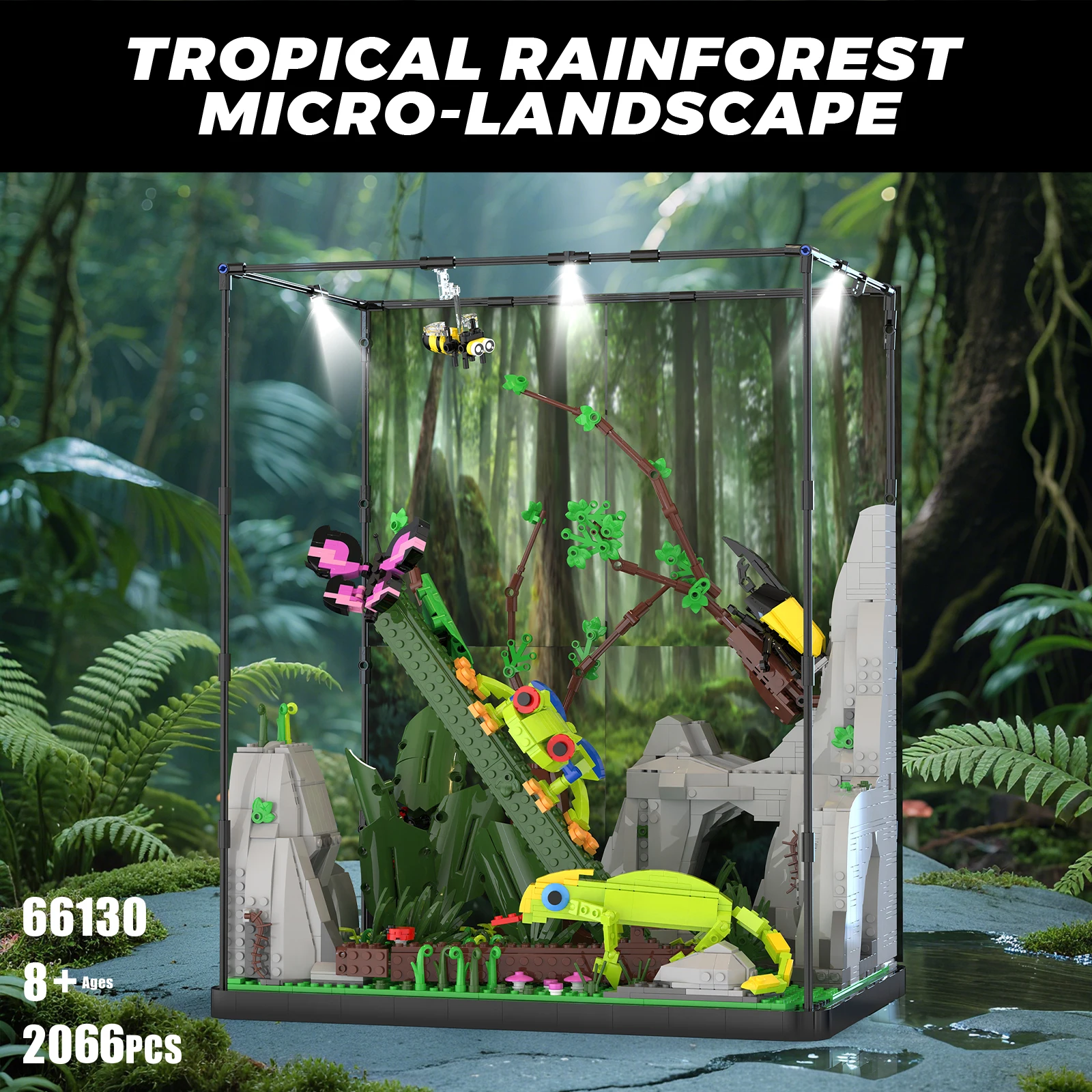 

2066pcs Animal Assembly Blocks MOC Tropical Rainforest Model Educational Building Set Creative Toy Gift for Kids