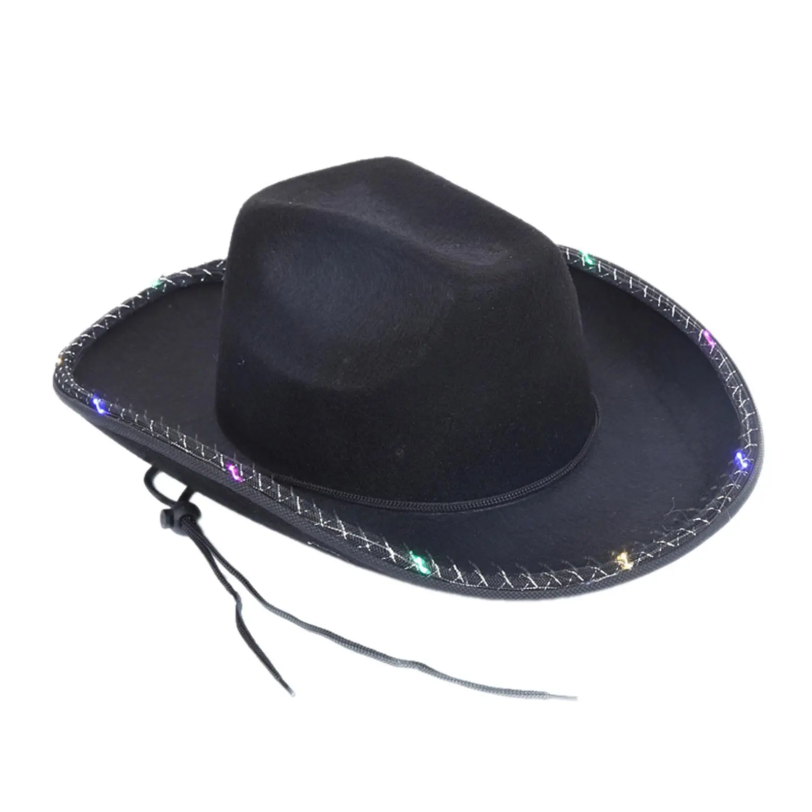 Cowgirl Hat with LED Wide Brim Trendy Dress up Lightweight Western Cowboy Hat for Halloween Role Playing Party Cosplay Beach