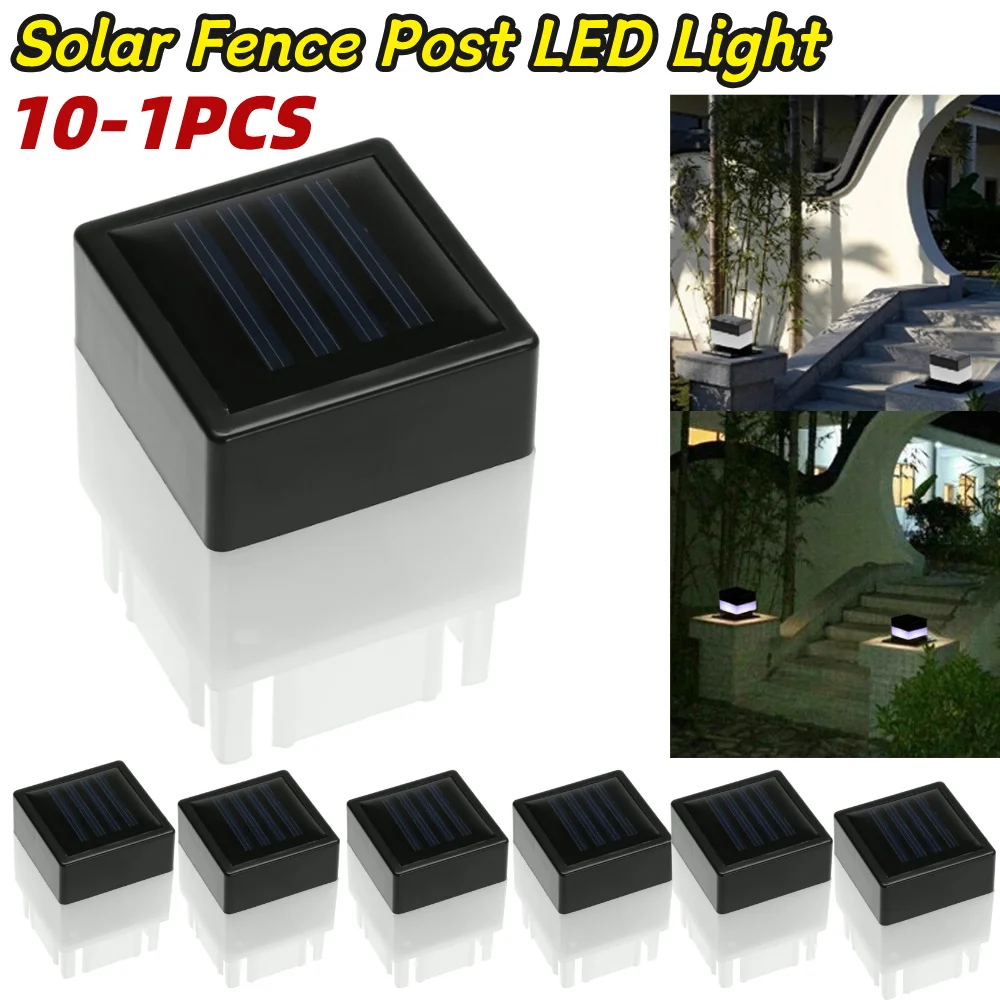 Solar LED Fence Lamp Pillar Light Solar Powered Insulating Sheet Insert Switch Waterproof Residential Corridor Fence Yard Lamp