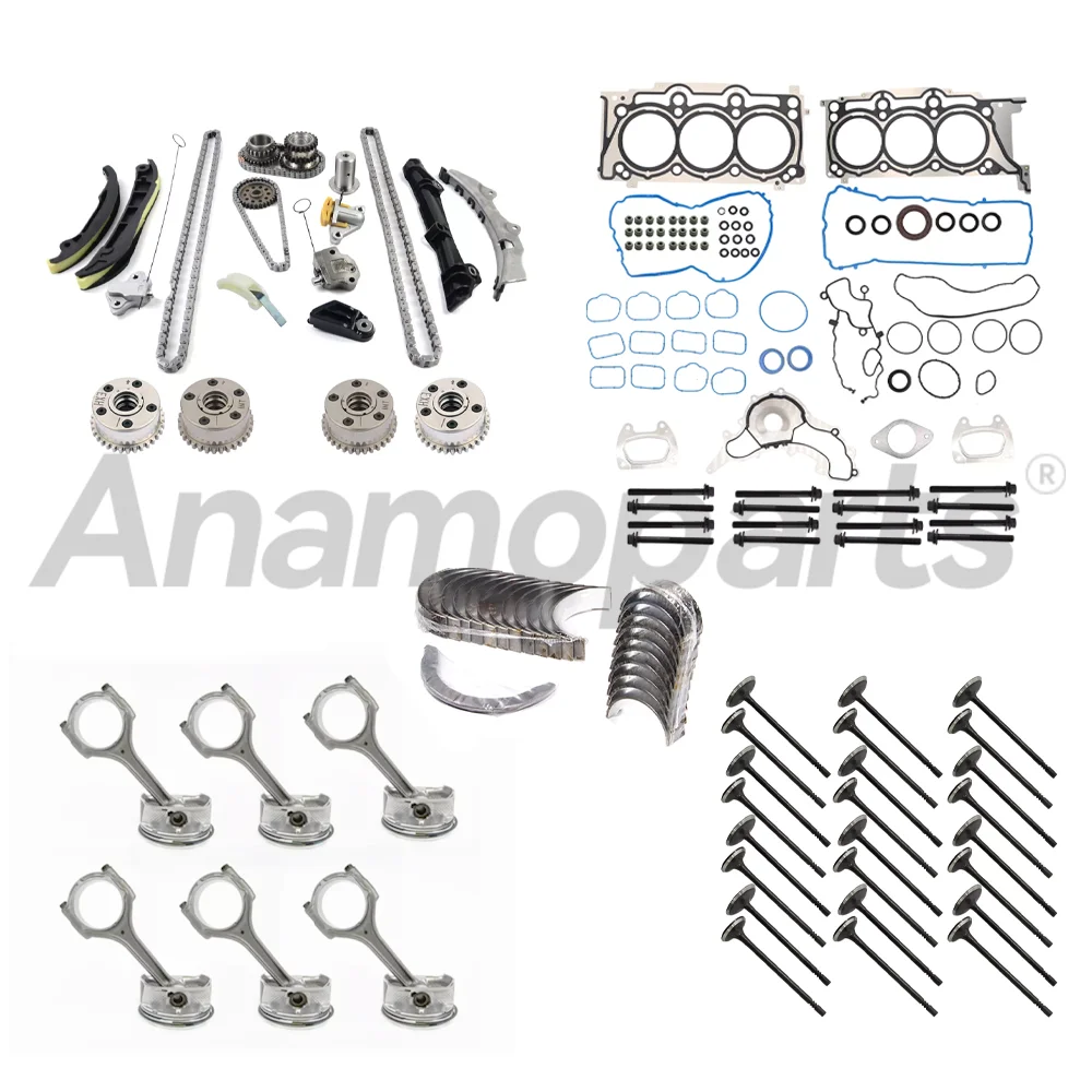 مجموعة حشية الرأس مجموعة توقيت سلسلة VVT عدة إصلاح إعادة بناء ل 3.6L 2011-2015 دودج كرايسلر رام المنتقم روتان جيب 3.6 L V6 DOHC