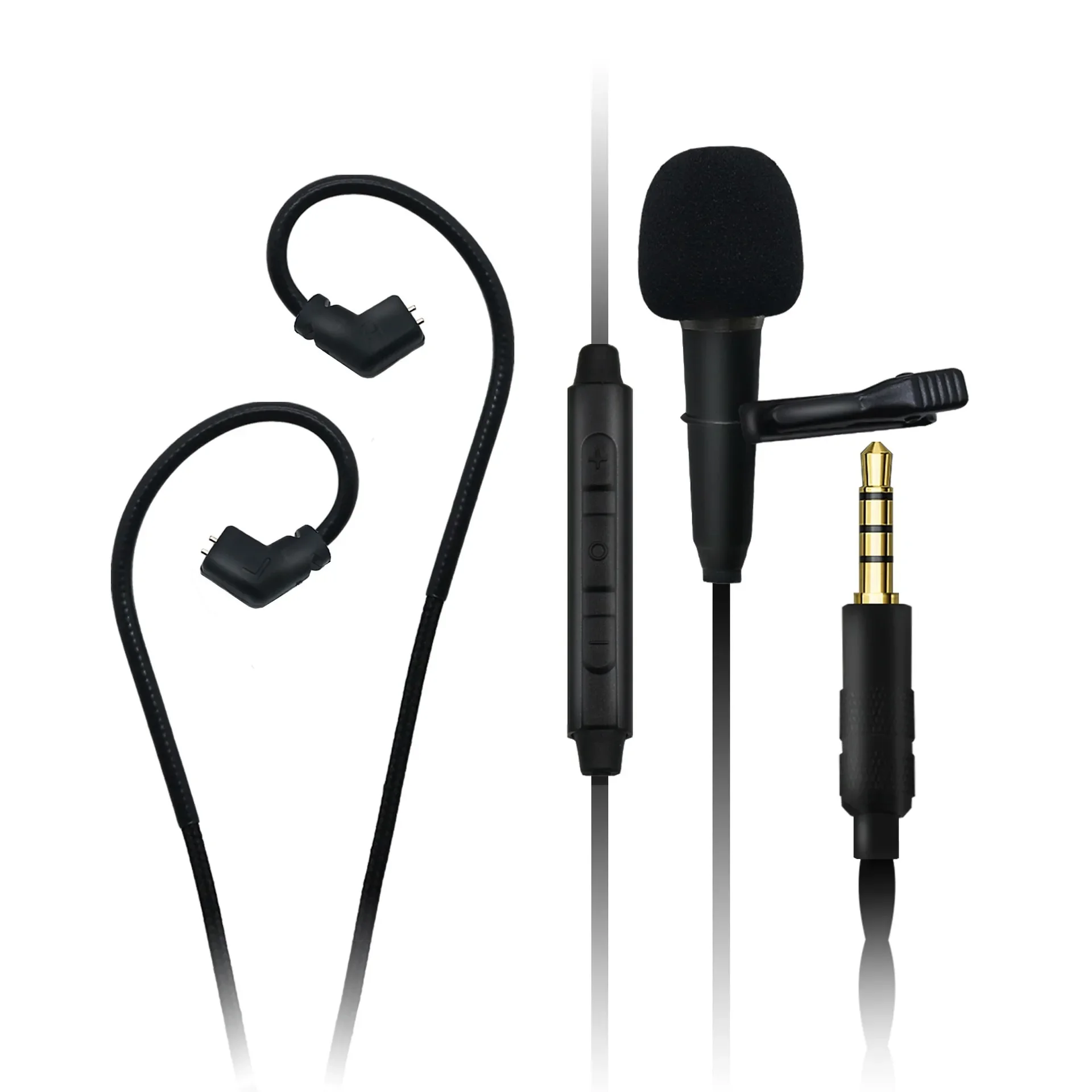 Двойной микрофон, подключаемый, HD, петличный микрофон, стерео, Hi-Fi, запись живых игр, музыка MMCX QDC, посеребренный кабель для наушников