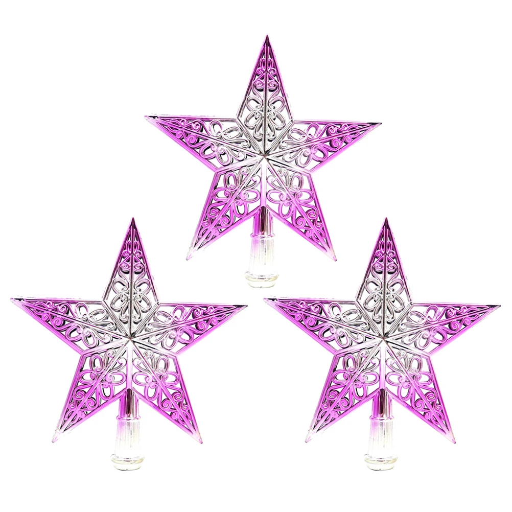 

3 Pcs Christmas Tree Top Star nament Hollow Out Plastic Decorative Star Treetop Decoration for Home Office Party Wedding