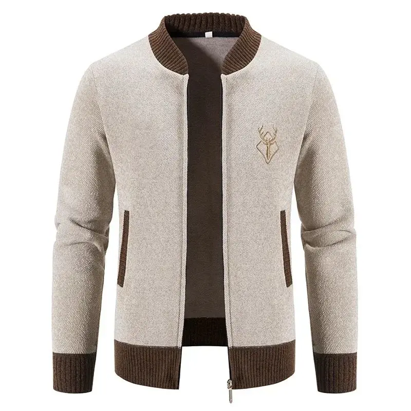 

Men's Slim Fit Zipper Cardigan Sweater Thi Warm Autumn Winter Knitted Ne Coolmax Fiber Deformable Ciwalk Suitable