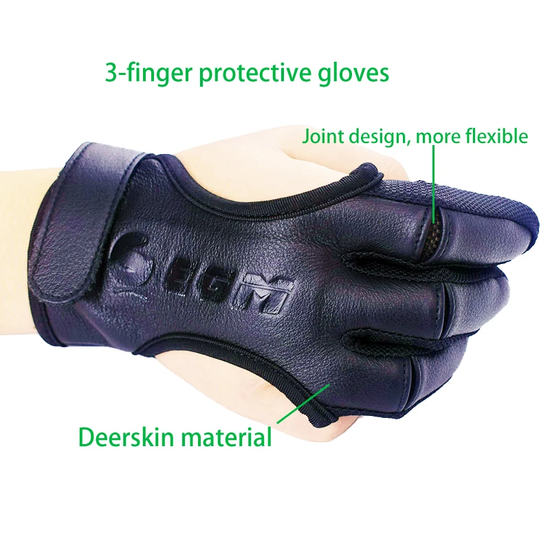 EagleAim3 Guantes de tiro con arco de cuero con banda elástica - imagen 3