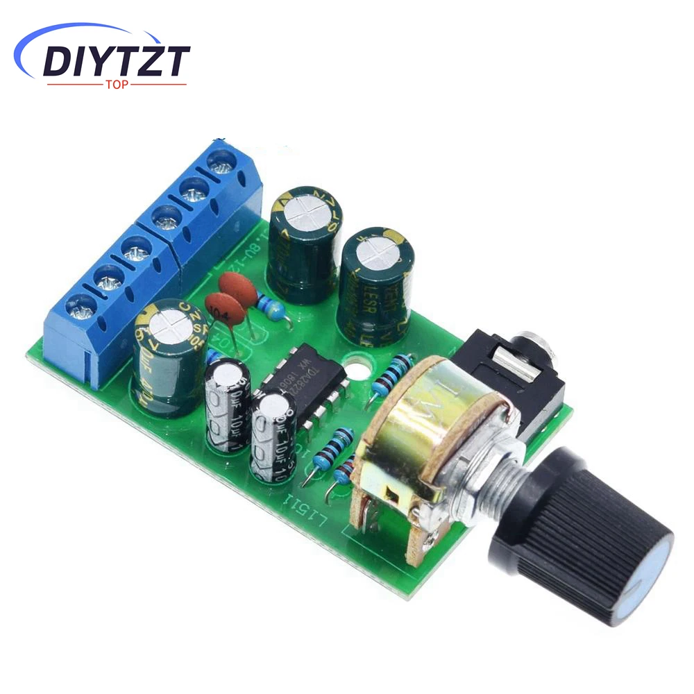 

DIYTZT Mini DC 3.7~12V 5V TDA2822 TDA2822M 2.0-CH Stereo Audio Power Amplifier Board 3.5mm AUX