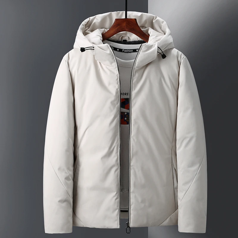 

Men's Winter Thiened Du down Jaet Faionable Korean Spor Warm Casual Outerwear Polyester Fiber Zipper Closure