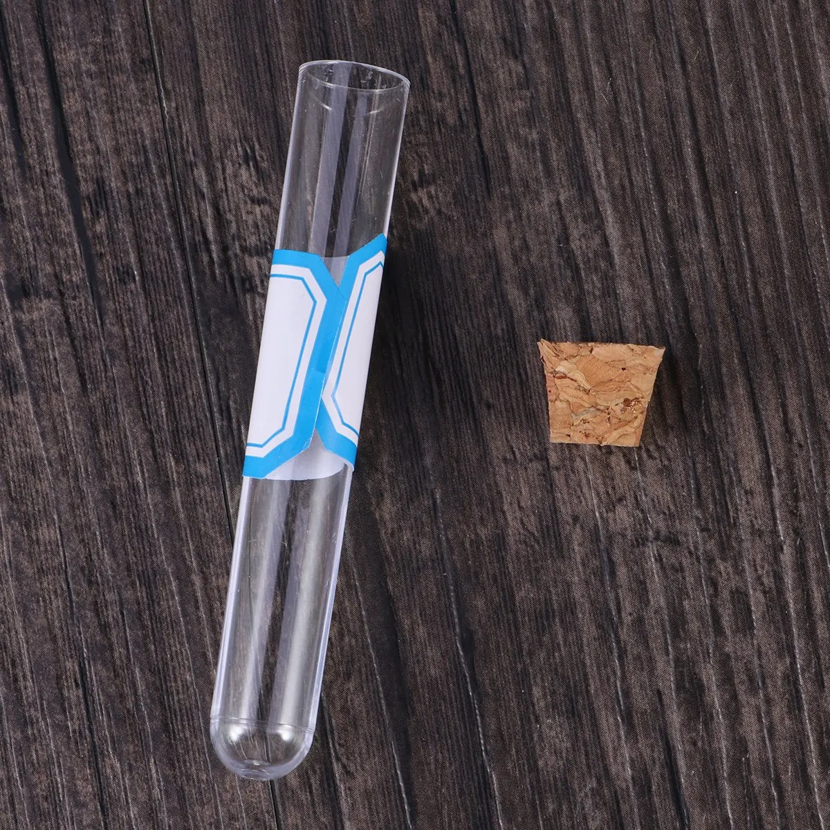 

100 Pcs Vials Plastic Test Tube Hard Tubes with Cork Stoppers Clear Container Lid