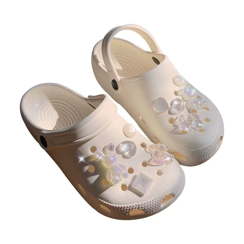 10PCS Shoe Charm DIY Crystal Rhinestone Rabbit Shoe Decoration Buckle for Hole Shoes Accessories Kids Party Woman Girls Gift image 5