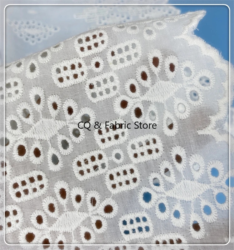 絶妙な両面中空刺繍綿生地 DIY ウェディングドレス衣類ベビー服生地幅 1.35 センチメートル