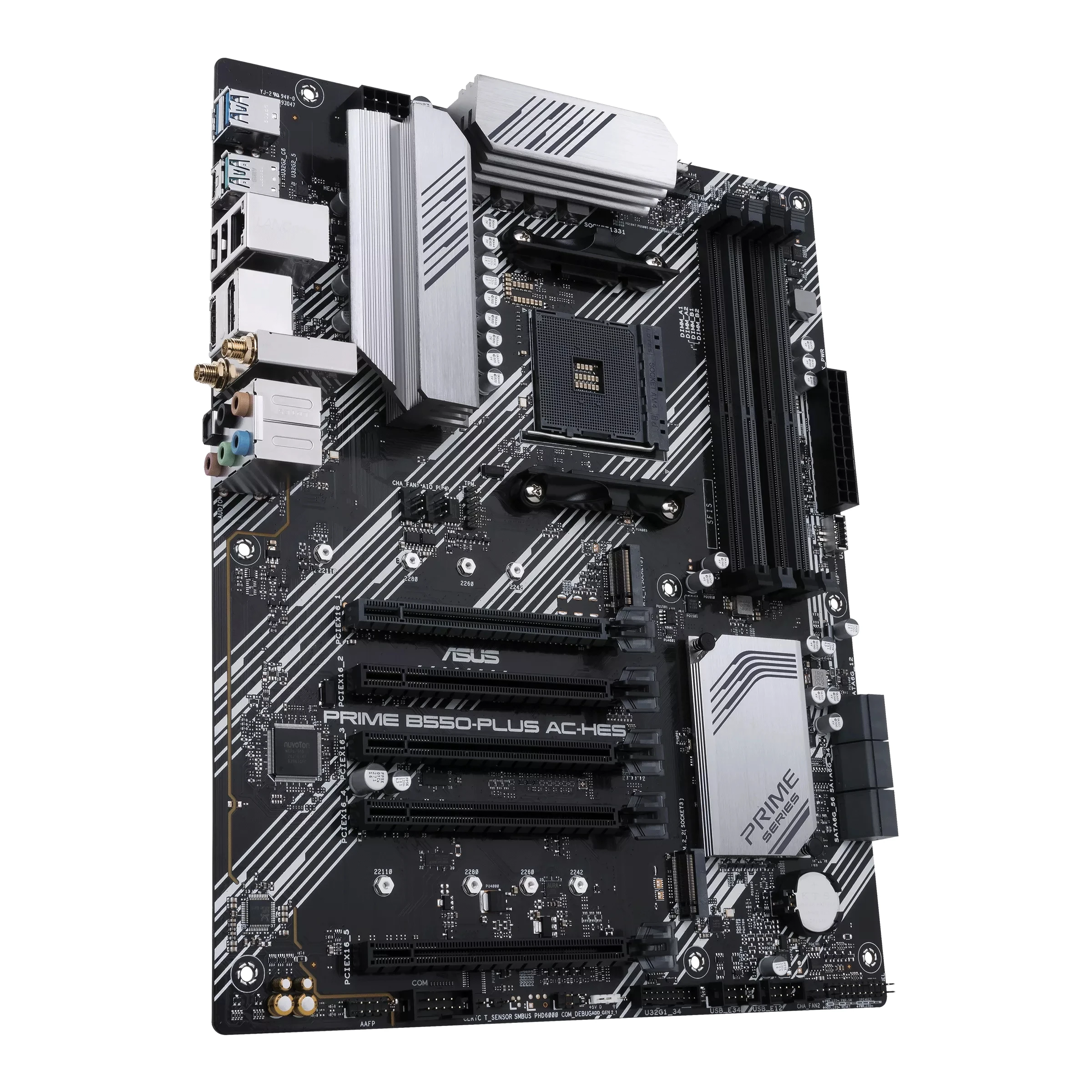 เมนบอร์ด ASUS PRIME B550-PLUS AC-HES รองรับซีพียู AM4 AMD B550 ATX รองรับ M.2 คู่ ใช้ได้กับ Ryzen 4300 Ryzen 5600 Ryzen 4700 Ryzen 5700