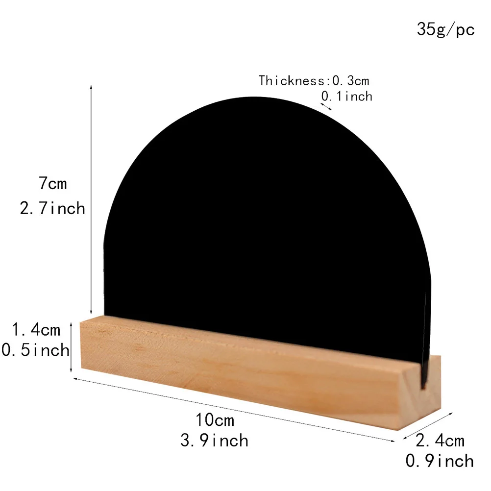 4 قطع سبورة صغيرة على الوجهين قواعد خشبية لوحات رسائل الطاولة مسح ديكور المنزل السبورة #5