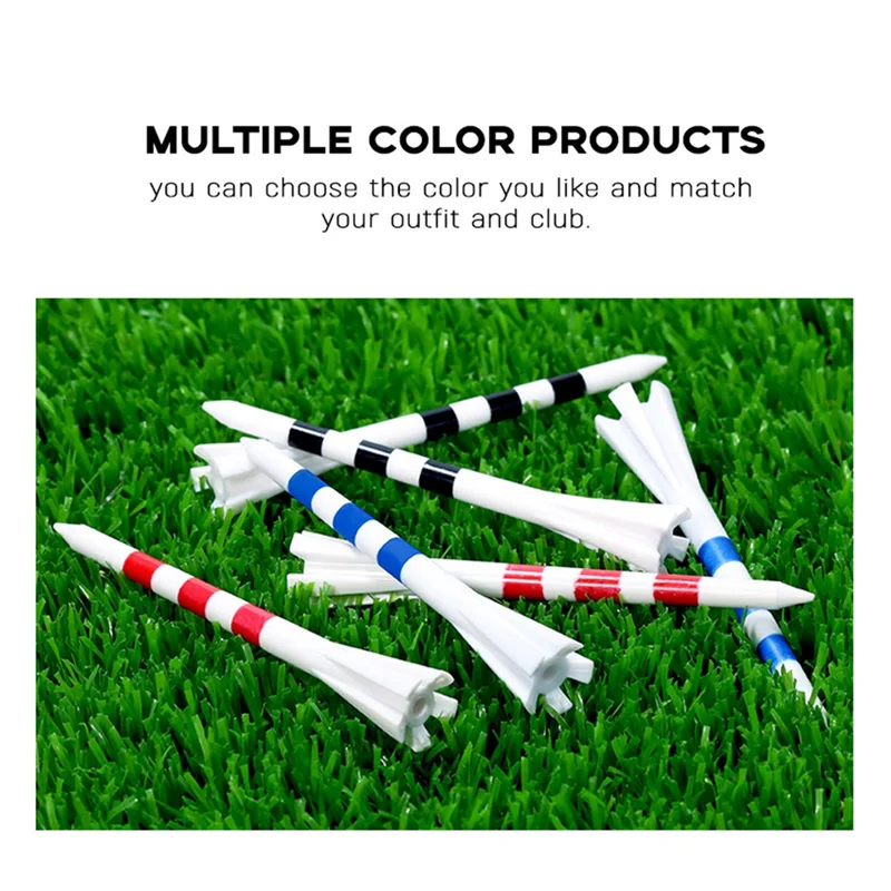 

TURE 100 PCS Golf Tees 83Mm Durable Long Lasting, Reduce Friction Increase Distance, 4 Prongs Golf Tees Golf Replacement Accesso