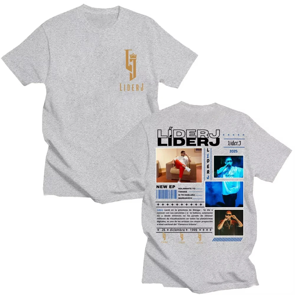 Männer Frauen Pop Musik Mode Lässig Hip Hop T Shirt Rapper LIDERJ Album Tour 2025, T-shirt Baumwolle Übergroßen Casual Sommer T-shirts