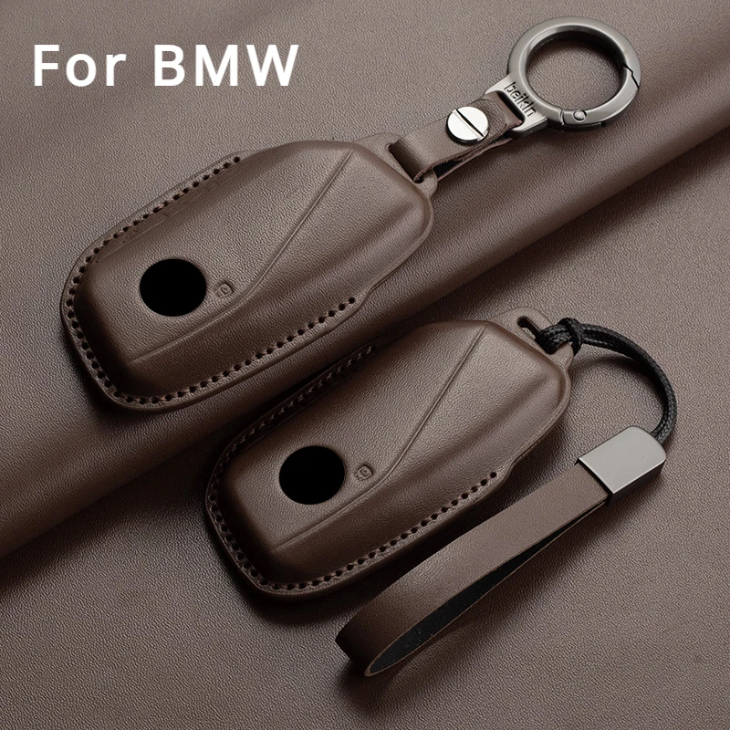 

Leather Car Remote Key Case Cover for BMW i7 X7 G07 LCI iX I20 X1 U11 7 Series G70 G09 XM U06 G81 M3 2023 Protector Fob Keyless