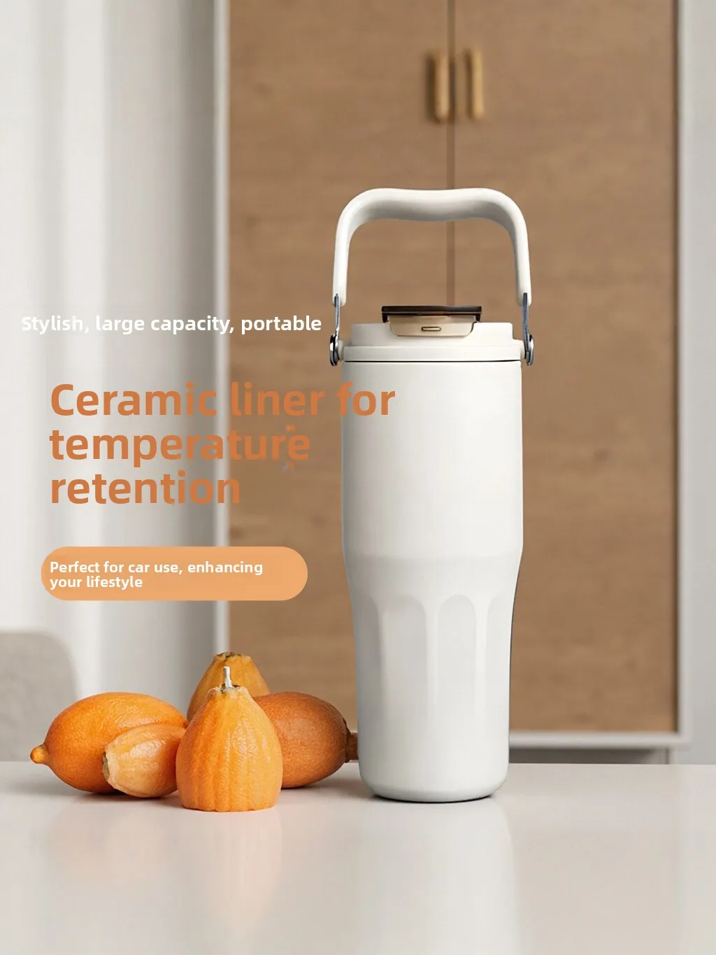 

Large Capacity Ceramic Inner Straw Cup Summer Insulated Cooling Women's Outdoor High Aesthetic Value Beverage Container