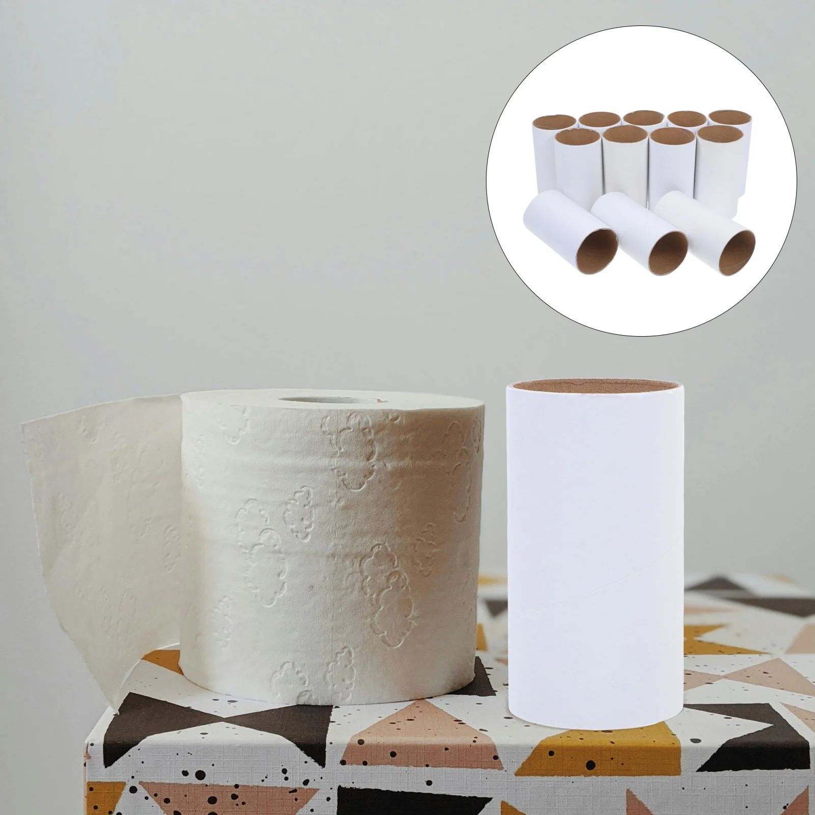 12 Pcs Paper Tube Making Materials Toilet Tubes Cylinder Small Cardboard White Embryo