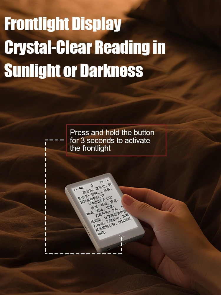Famue 2.7 Inch E-ink Screen MP3 Player 64GB Mini E-book Reader No Blue Light Eye-Friendly Student Classroom Meeting Recording