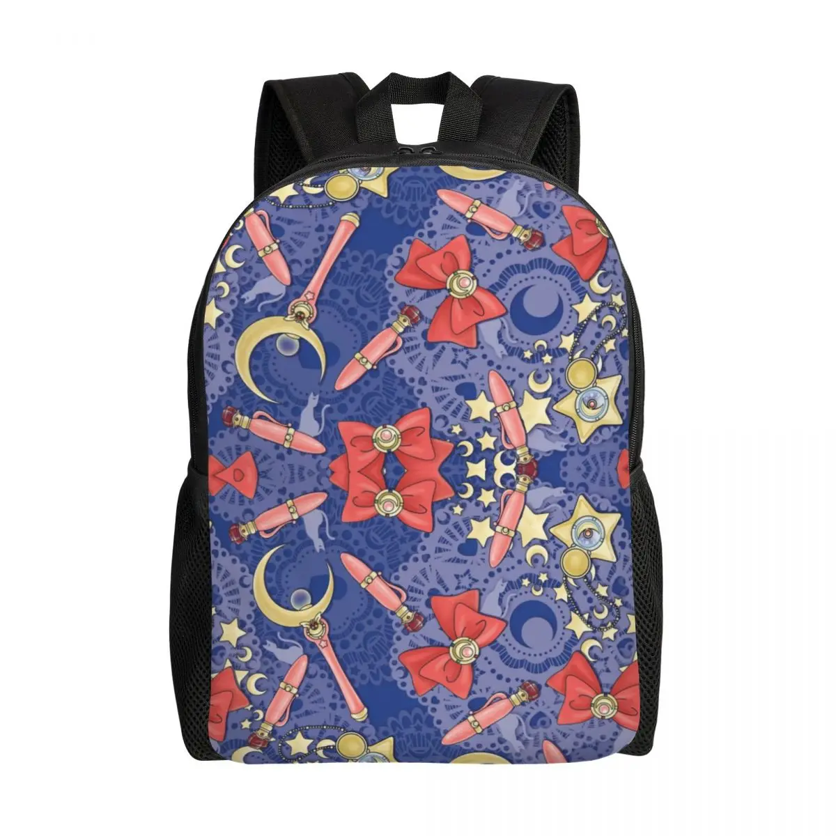 Sacs à dos de marin pour femmes et hommes, cartable pour étudiants, convient pour ordinateur portable de 15 pouces, sacs à motif de lune, sac à dos multifonctionnel