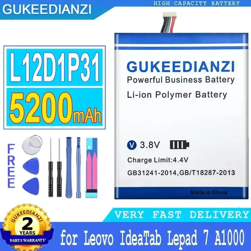

L12D1P31 L12T1P33 Reliable Power 5200mAh Tablet Battery For Lenovo Ideapad A1000 A1010 A5000 A3000 A3000-H