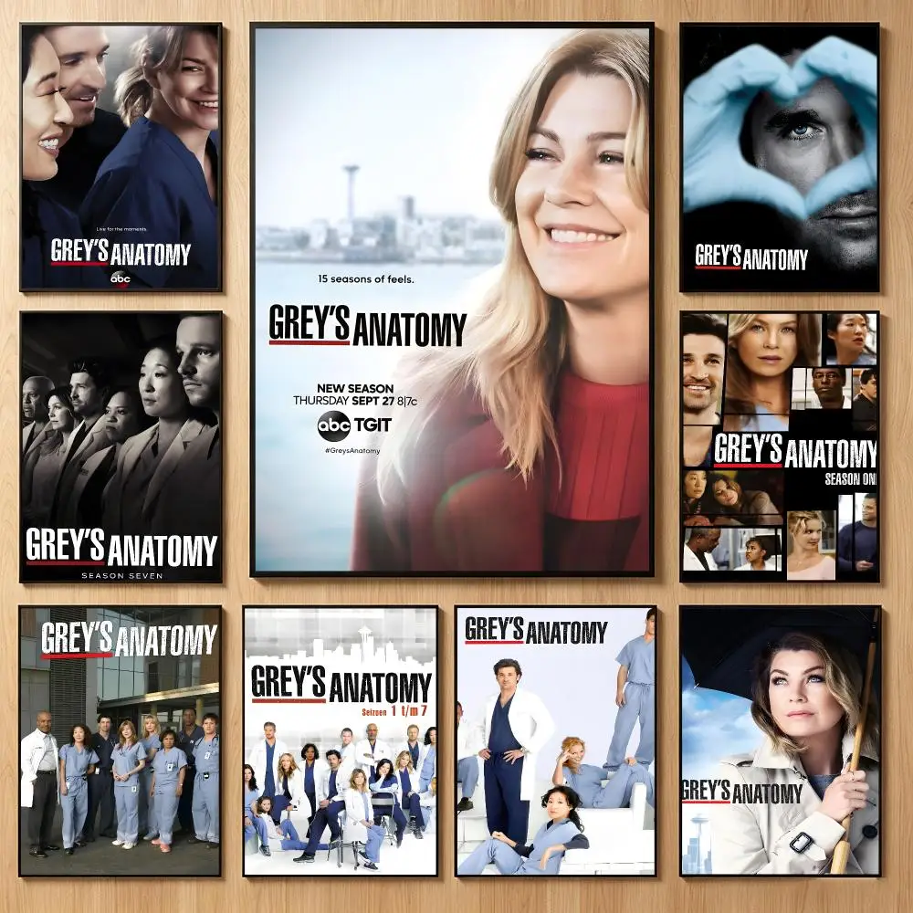 Medical Drama Series G-Greys Anatomy Poster Classic Self-Adhesive PP Wall Sticker for Living Room Bar Decor Gift