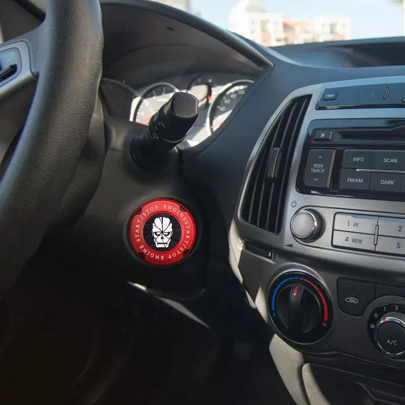 Couvercle de bouton de commutateur d'arrêt de démarrage du moteur de voiture, protection anti-rayures, bouton poussoir de démarrage, décoration de bouton de voiture