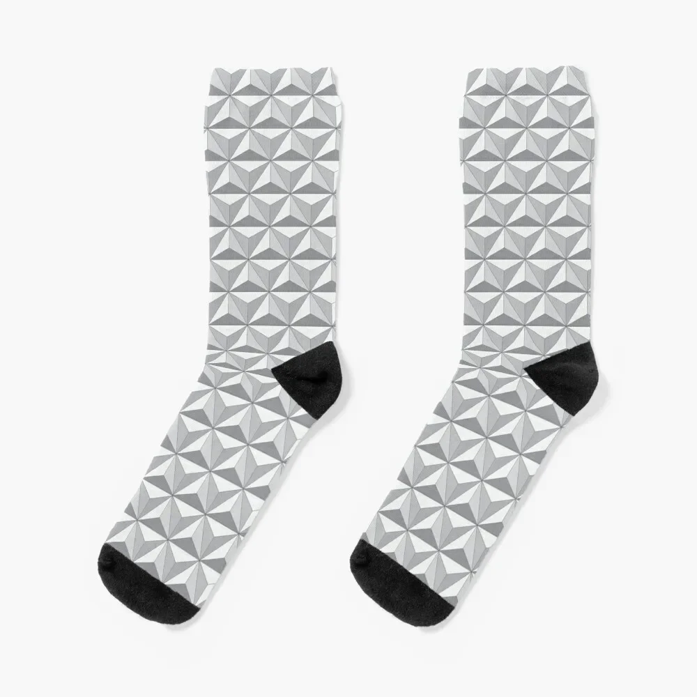 

Geodesic Sphere, Greyscale - Dark Socks hip hop luxury Boy Child Socks Women's