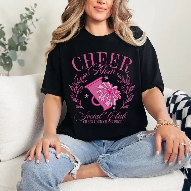 

Cheer Mom Social Club Comfort Colors T Shirt Coquette For Trendy Sports Moms