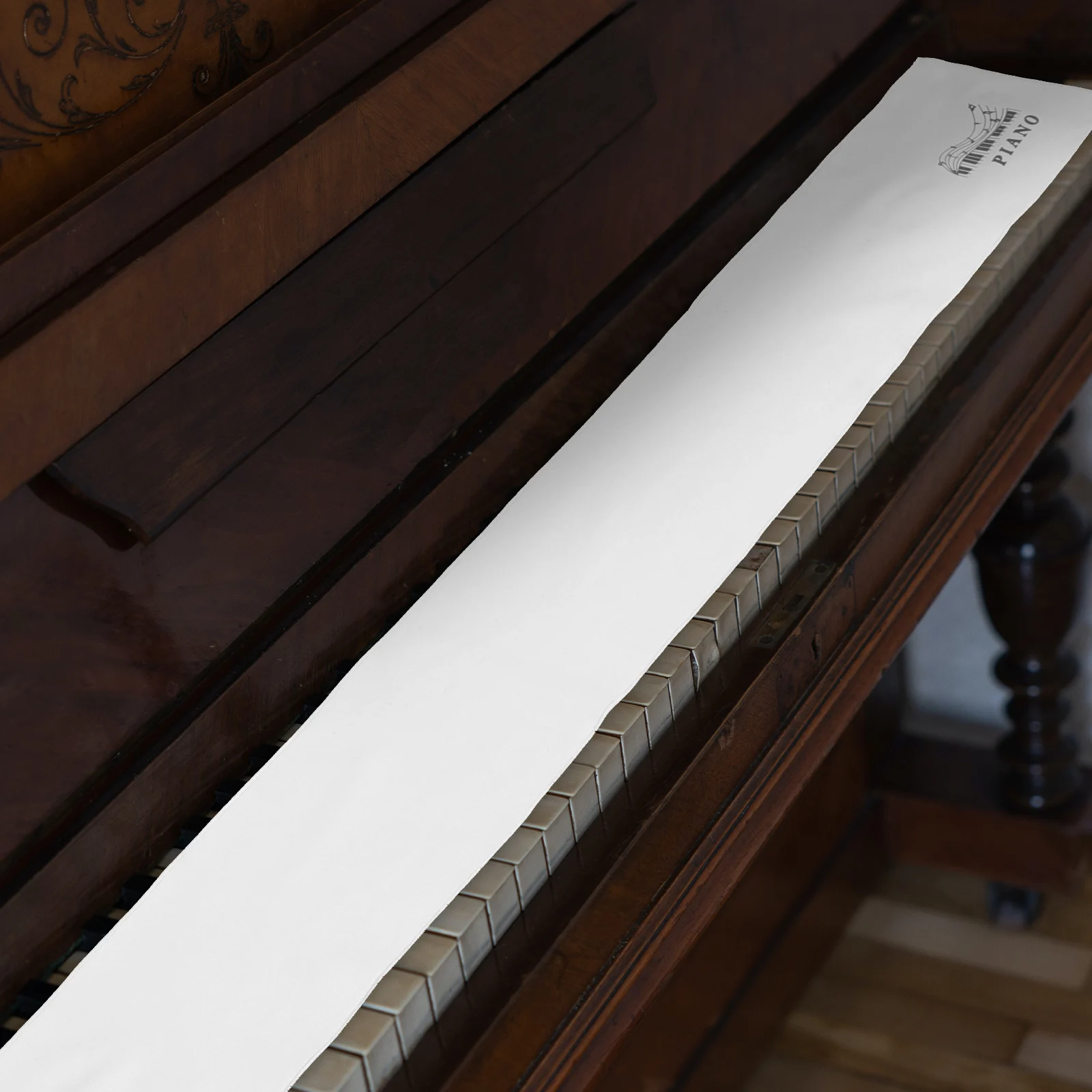 

Fabric Piano Keyboard Cover Dust Cloth Tag Dust-proof Grey Polyester Accessories Baby