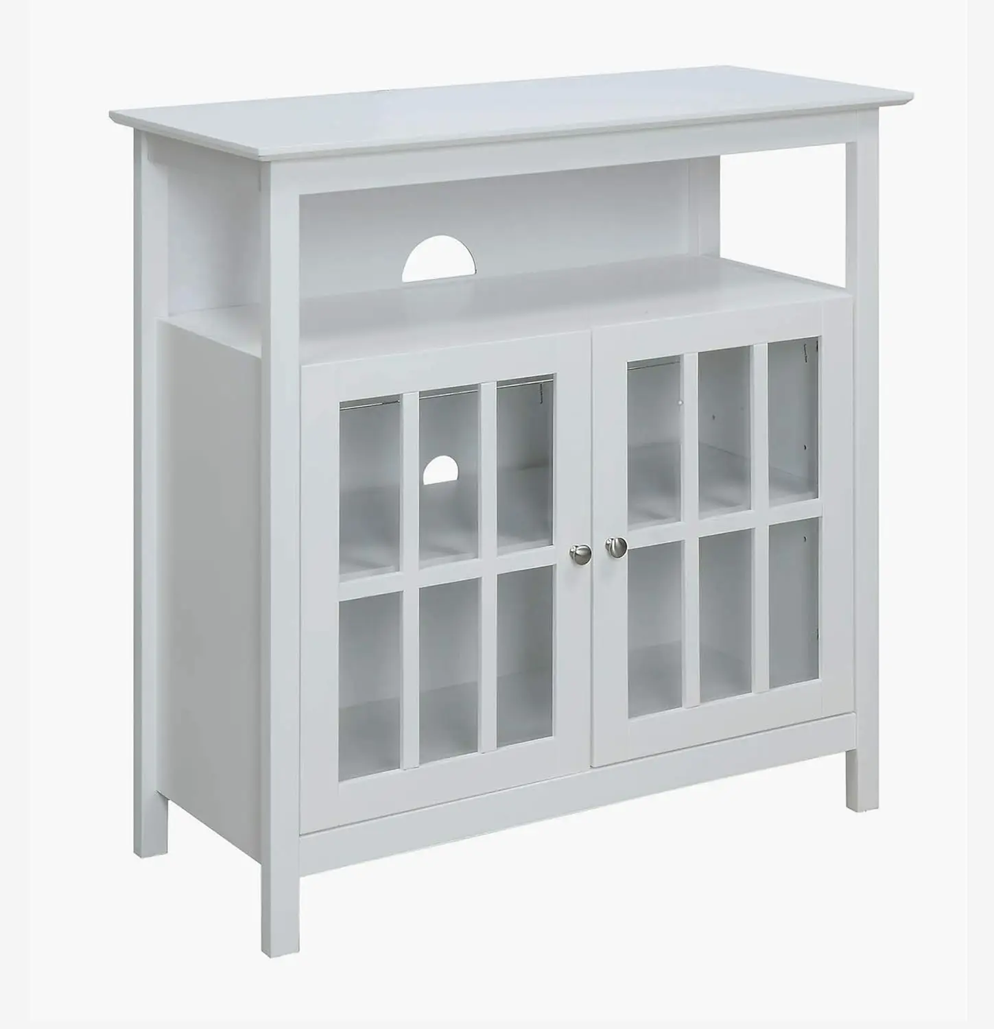 

Concepts Big Sur Highboy TV Stand with Storage Cabinets and Shelves in White Finish