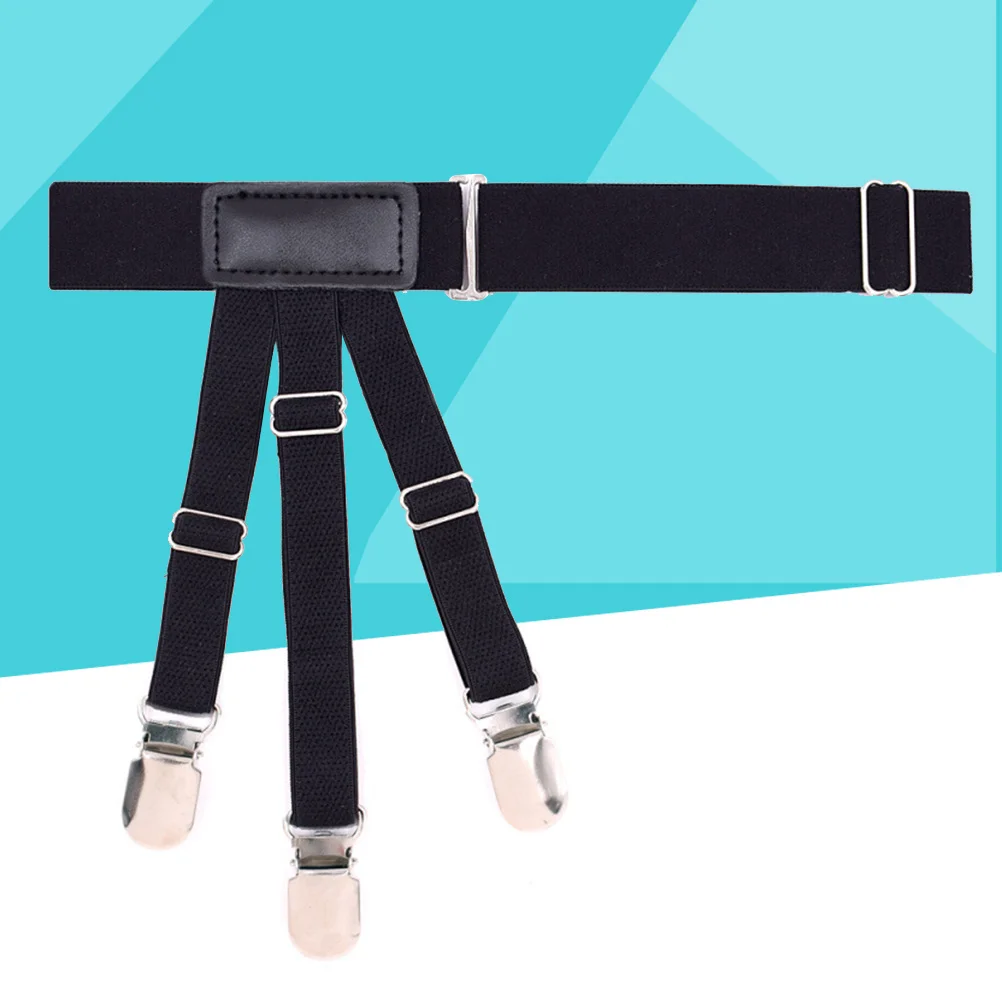 1 قطعة قميص يبقى المضادة للانزلاق كليب مطاطا قابل للتعديل الثنية الحمالات حامل للرجال قميص أسود حفظات الأربطة السراويل اكسسوارات #4