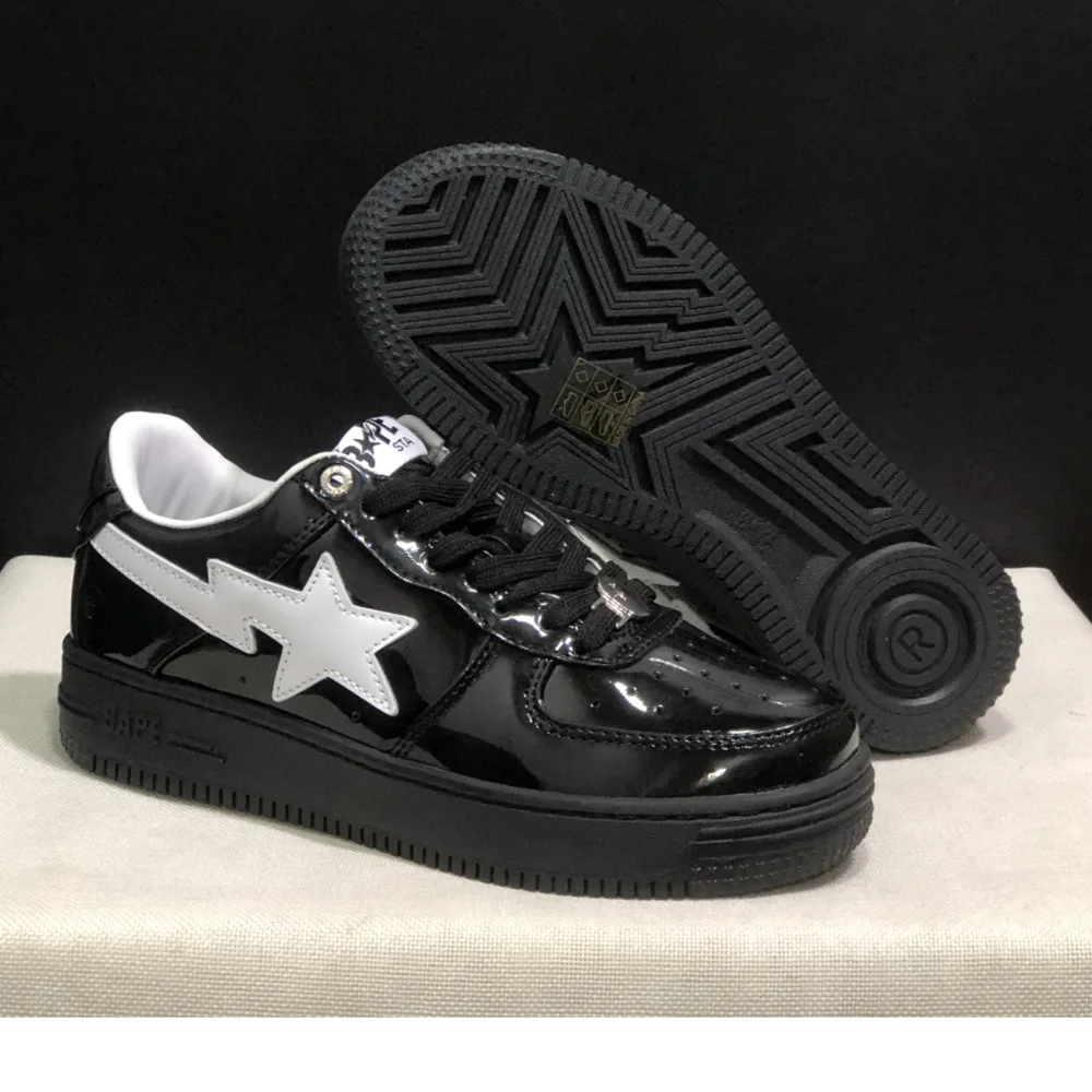 New Arrival Colors Bape Sta Black White Vibe Skateboarding Shoes Outdoor Causal Bapesta Slip-Resistant Walking Sneakers 36-45