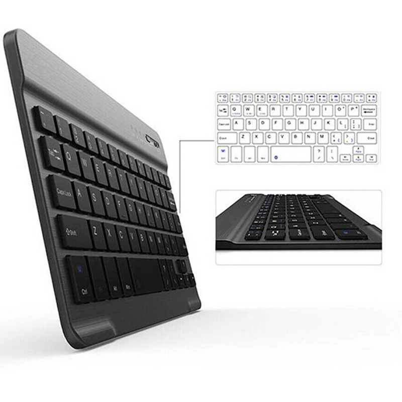 7 بوصة 10 بوصة رقيقة جدا المحمولة RGB الخلفية لوحة المفاتيح اللاسلكية لباد آيفون سامسونج شاومي الوسادة 5 الهاتف المحمول اللوحي