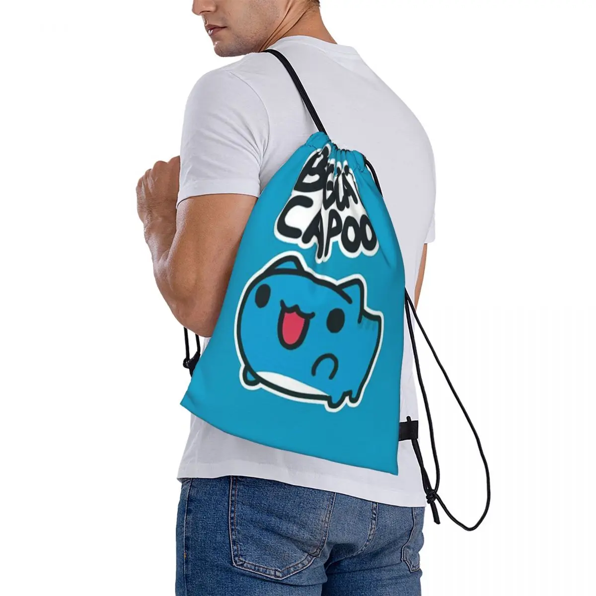 

Comic Cat Bugcat Capoo Bug Cat Backpacks Fashion Drawstring Bags Sports Bag Book Bags for Travel School