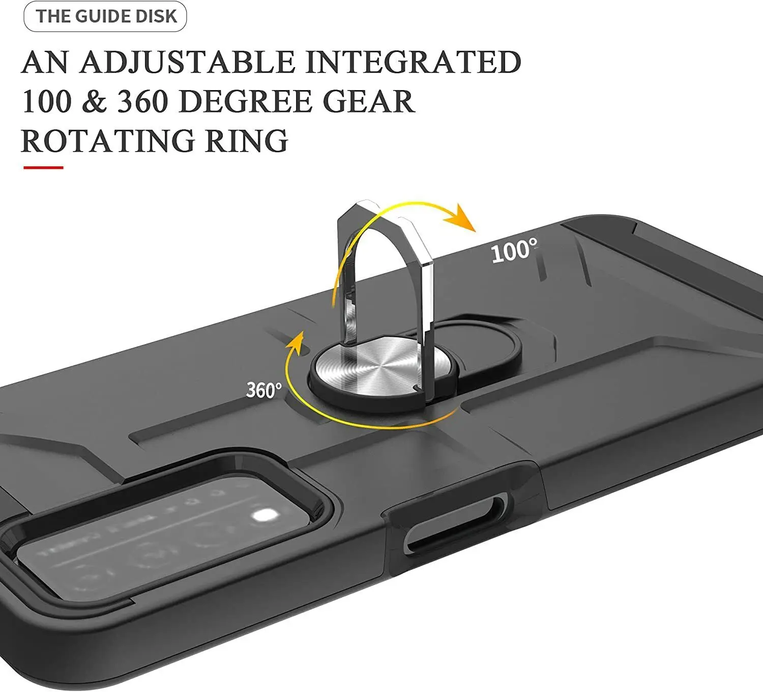 Mobile Phone Case with Magnetic Ring For T-Mobile Revvl V+Plus 5G Armor Case Shockproof Armor Hybrid Stand Holder Cover