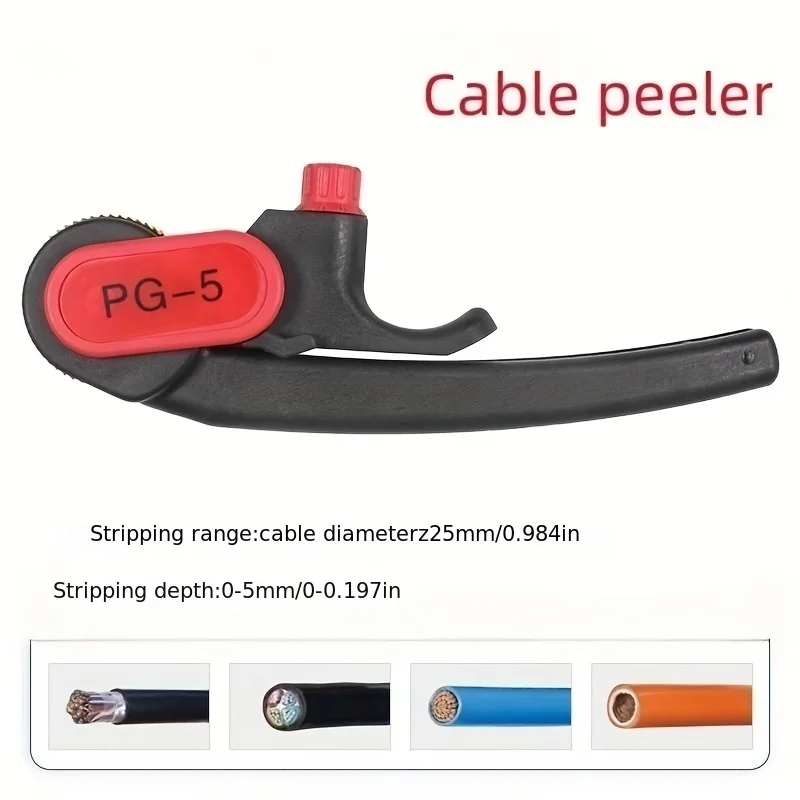 PG-5 Cable Stripper Tool Mechanic Electricist Cable Pliers Electrical Cable Peeling Denuder Stripper Portable Handheld Crimp