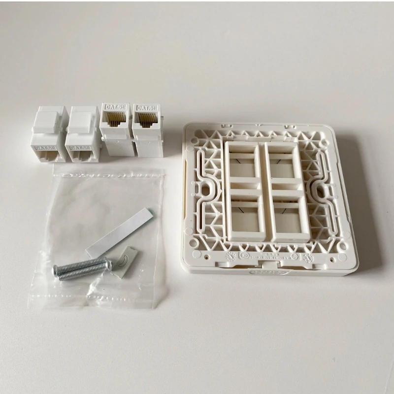 86x86mm Female To Female CAT6 Gigabit 1/24 Ports Network Wall Plug RJ45 CAT6 CAT5E LAN Faceplate Internet Straight Plug Outlet