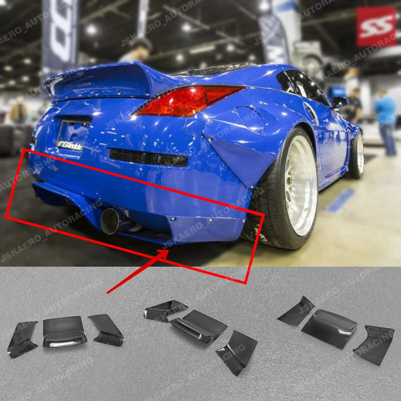 

For Nissan Fairlady 350z Z33 Carbon Fiber Rear Under Diffuser Spoiler Addon Wing