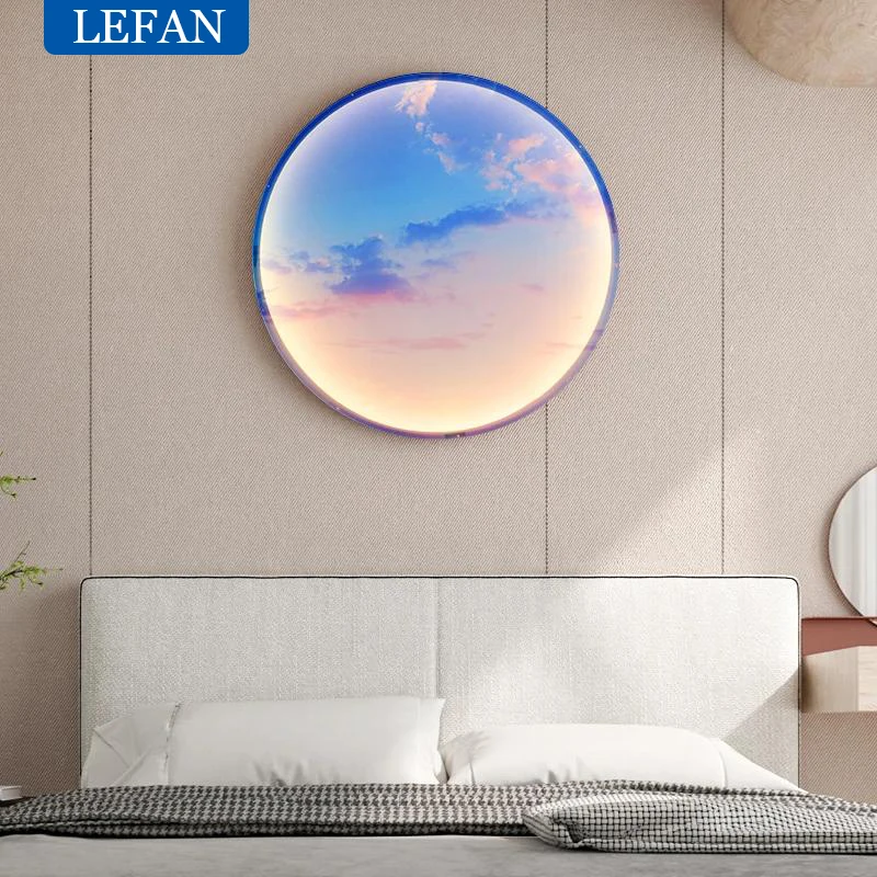 Imagem -02 - Luxury Circle Porch Led Wall Lamps Bedhead Decoration Cosmic Starry Sky Painting Corredor Living Study Room Fixture