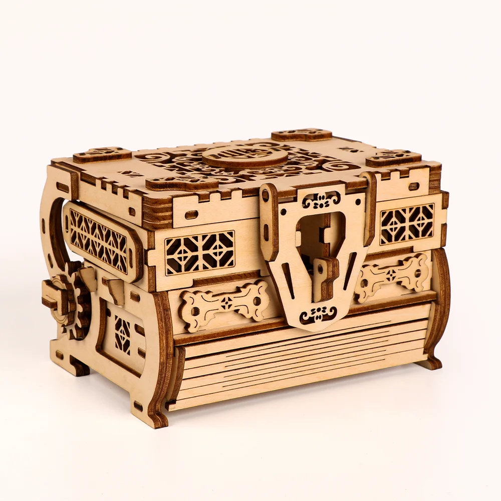 Nette 3D Holz Puzzles DIY Antike Schmuck Box Handwerk Kit Modell Bildung Puzzle Spielzeug Dekoration Geburtstag Geschenke Für Dame Mädchen